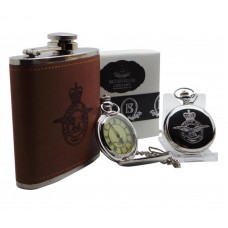 RAF Pocket Watch and Leather Hip Flask RAF Pocket Watch and Leather Hip Flask